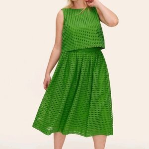 NWT Green Eyelet Midi Skirt Kate Spade X Target